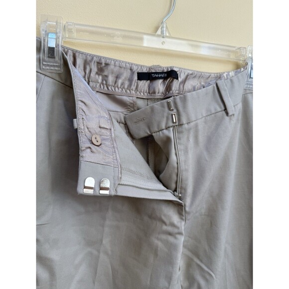 Tahari Women's Flare Wide Leg Beige Gray Khaki Pants Career Trousers Size 4 - Picture 5 of 6